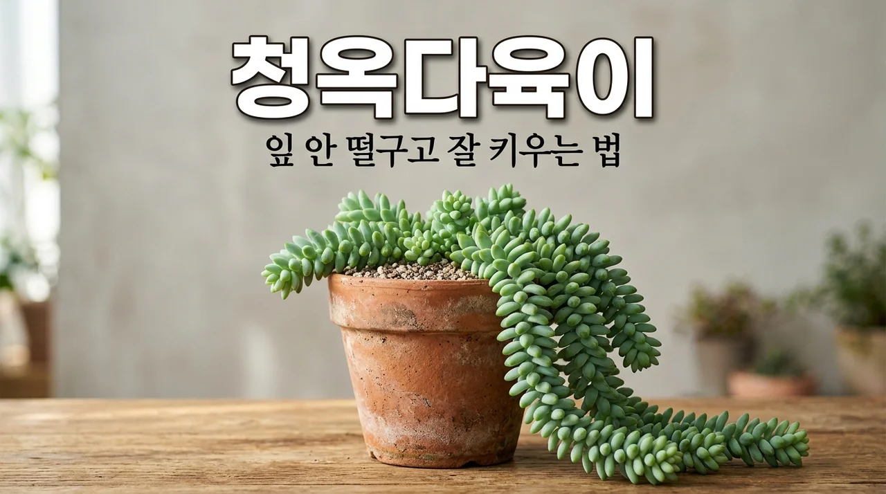 청옥 다육이 키우기 잎 떨어짐 방지하는 물주기와 햇빛 관리 요령
