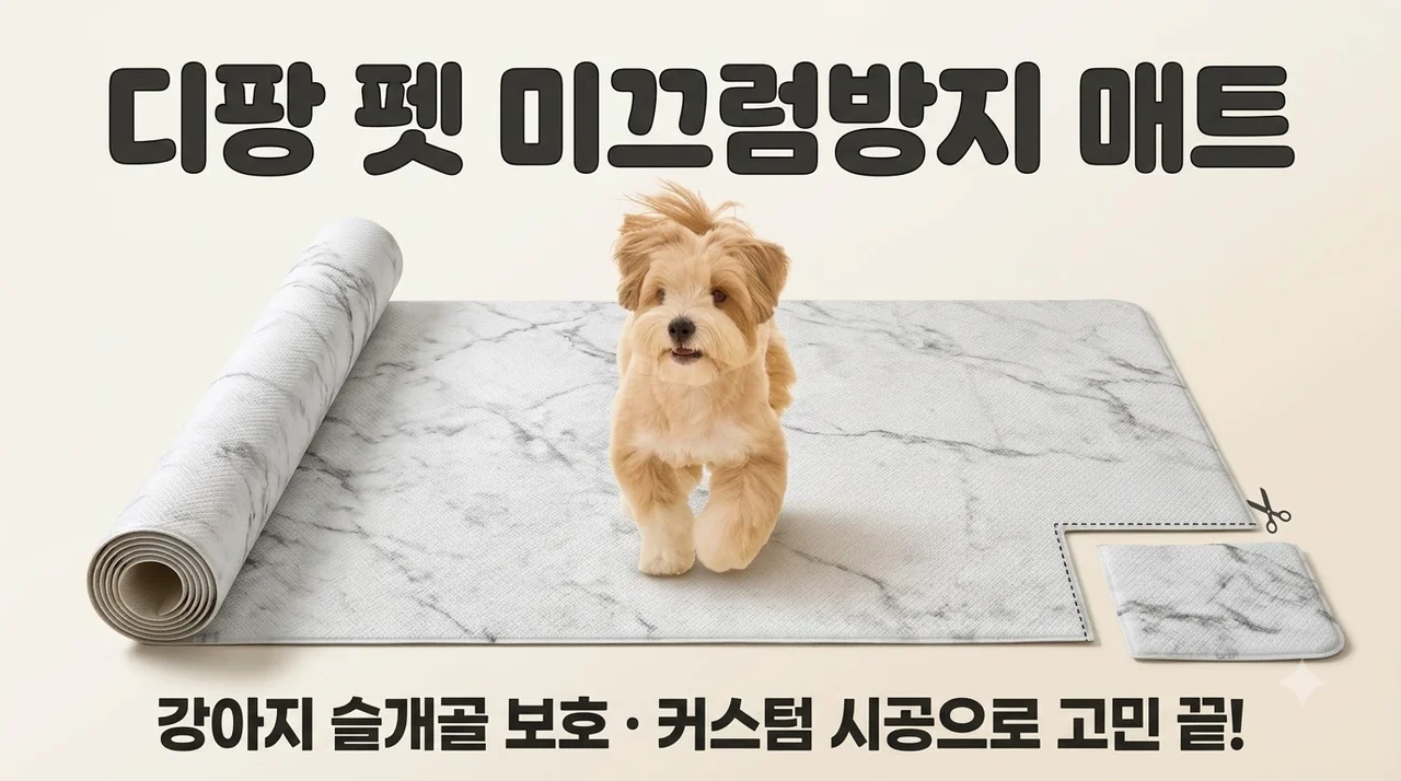 디팡 펫 미끄럼방지 매트 강아지 슬개골 보호 커스텀 시공으로 고민 끝