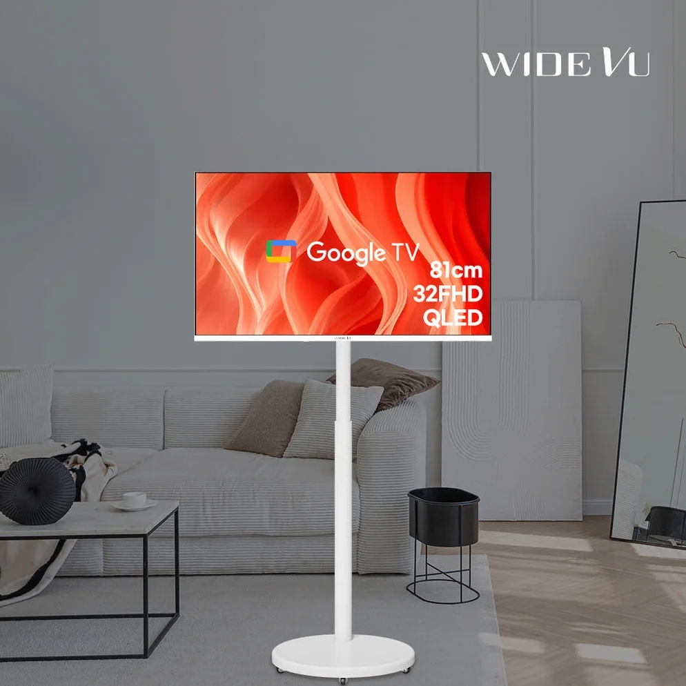 와이드무빙뷰 화이트에디션 삼탠바이미V3 셋트 QLED 81cm(32인치) FHD 스마트 이동식 TV 유압식 높이조절 중소바이미 자가설치 상세 이미지 3