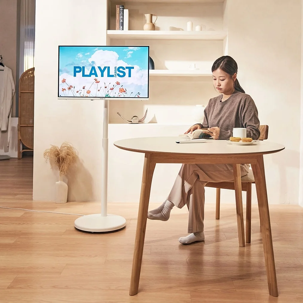 와이드무빙뷰 화이트에디션 삼탠바이미V3 셋트 QLED 81cm(32인치) FHD 스마트 이동식 TV 유압식 높이조절 중소바이미 자가설치 상세 이미지 4