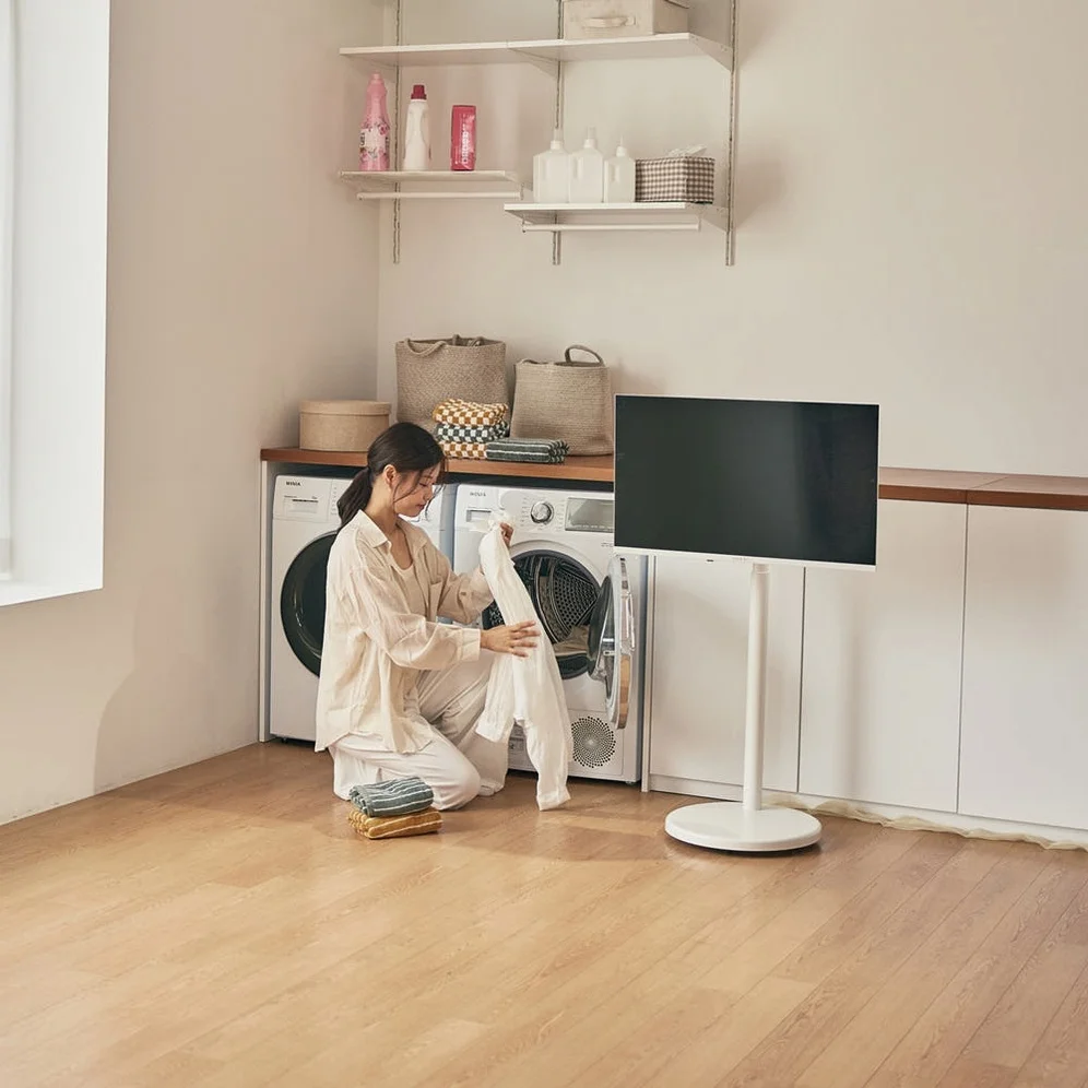와이드무빙뷰 화이트에디션 삼탠바이미V3 셋트 QLED 81cm(32인치) FHD 스마트 이동식 TV 유압식 높이조절 중소바이미 자가설치 상세 이미지 7